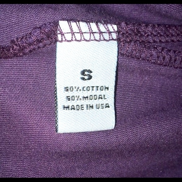 Anthropologie LA Made Purple Cotton Cowl Neck Top-Size Small - Picture 6 of 7
